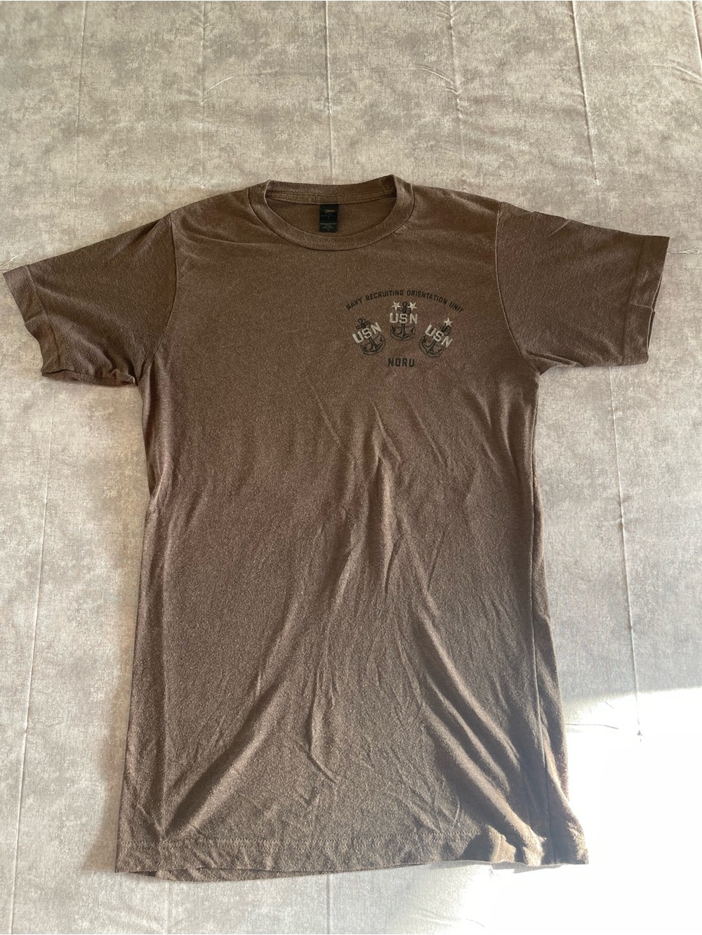 Tultex Brown USN Crest Short Sleeve Tee